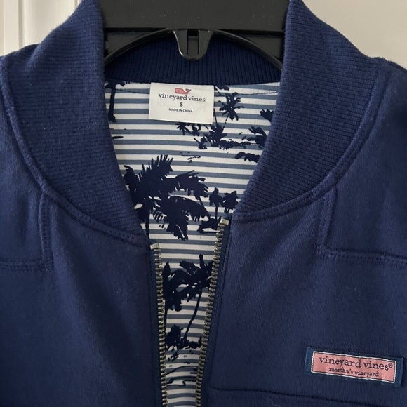 Vineyard Vines Women's Small Deep Blue Crop Bomber Jacket - Picture 5 of 9